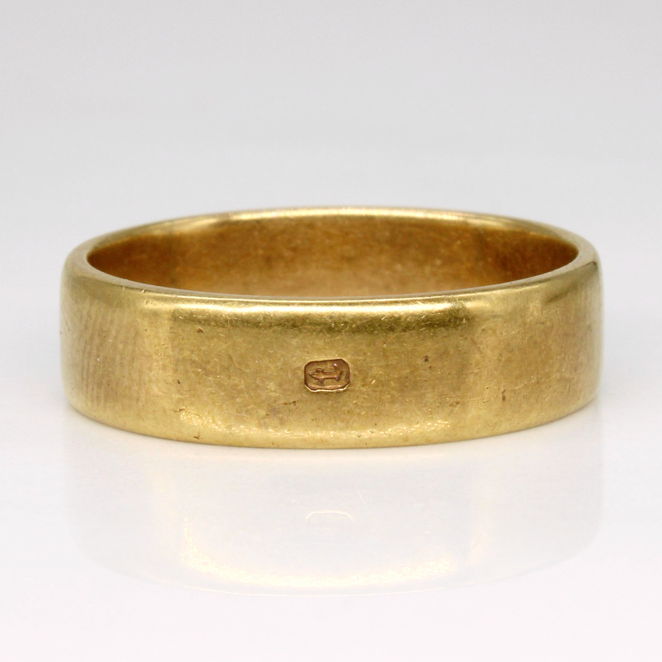 1874 Hallmarked 18k Yellow Gold 't' Stamp Ring | SZ 9.25 |