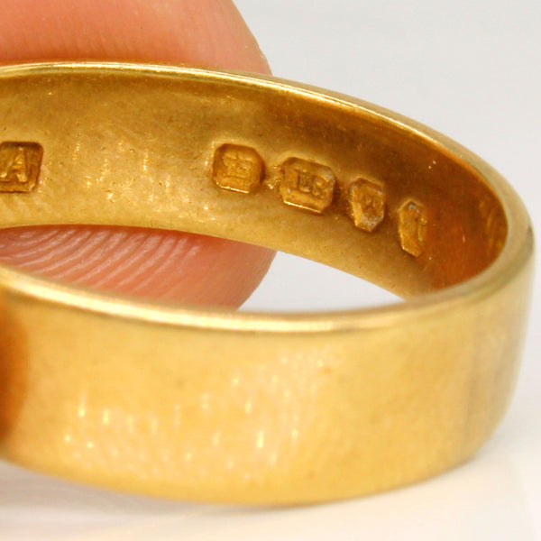 1874 Hallmarked 18k Yellow Gold 't' Stamp Ring | SZ 9.25 |