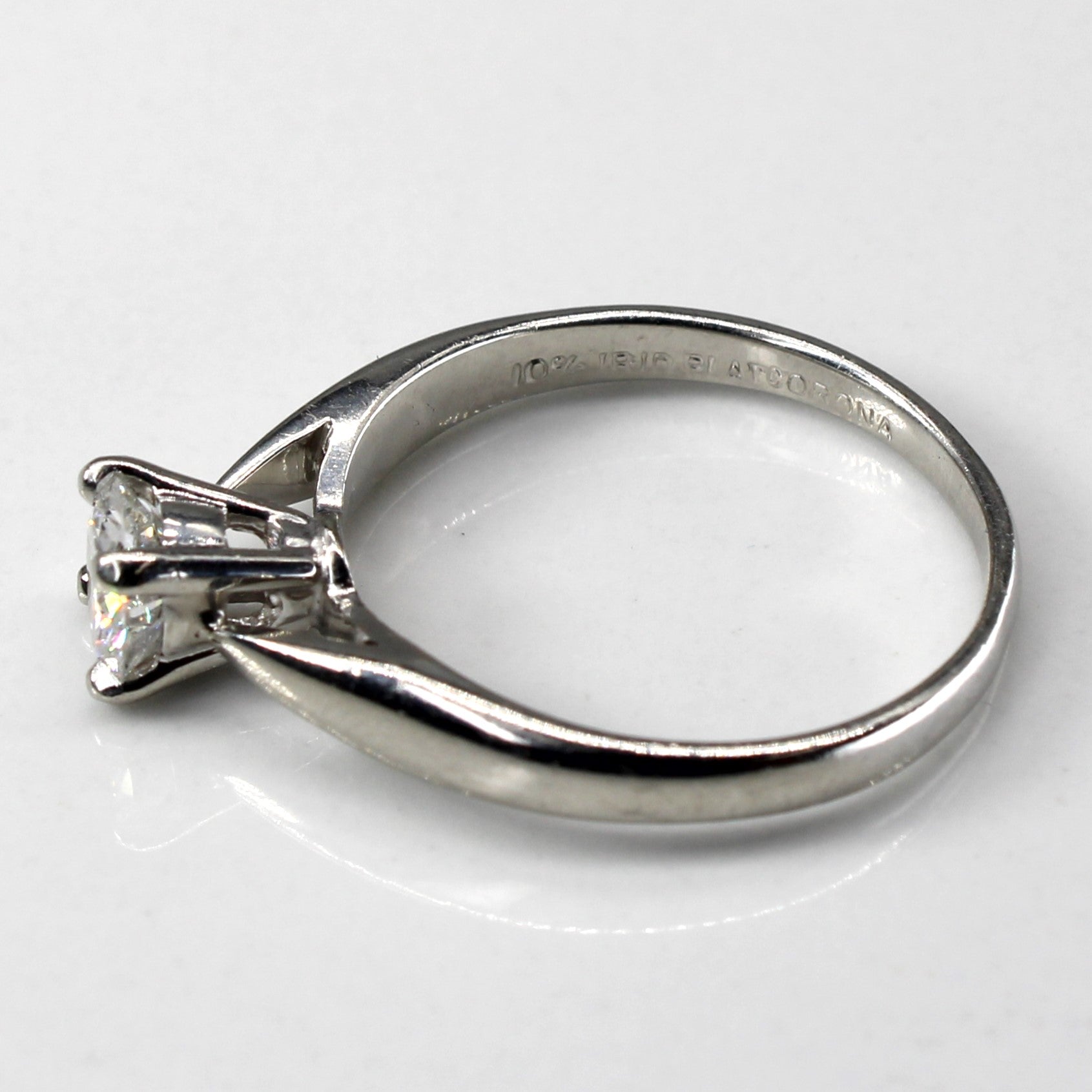 Bague solitaire vintage canadienne en platine et diamant | 0,55 ct SI1/SI2 H/I | Taille 6,25 |