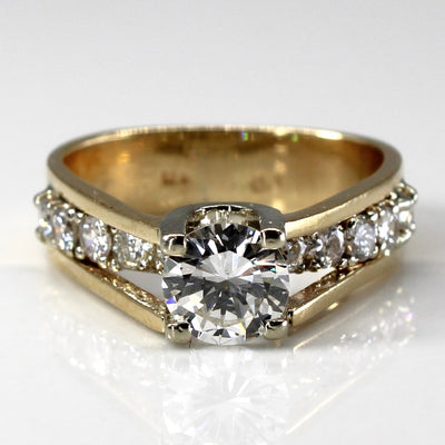 Diamond Engagement Ring with Accents | 1.11ctw SI1 G/H | SZ 5.5 |
