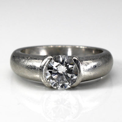 Platinum Semi Bezel Set Diamond Ring | 1.01ct VS2 H/I | SZ 5.5 |