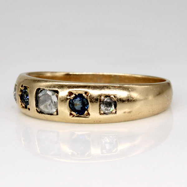 Rose Cut Diamond & Sapphire 18k Ring | 0.16ctw, 0.16ctw | SZ 9.5 |