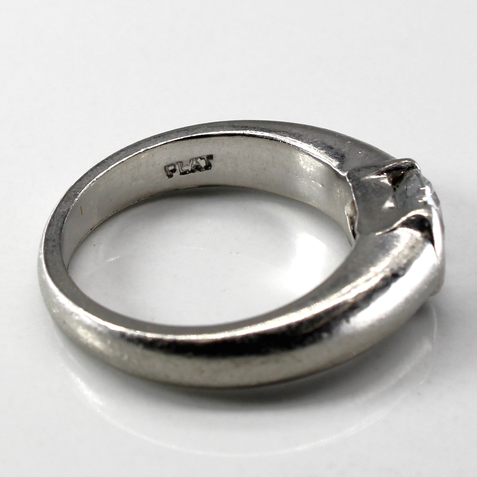 Platinum Semi Bezel Set Diamond Ring | 1.01ct VS2 H/I | SZ 5.5 |