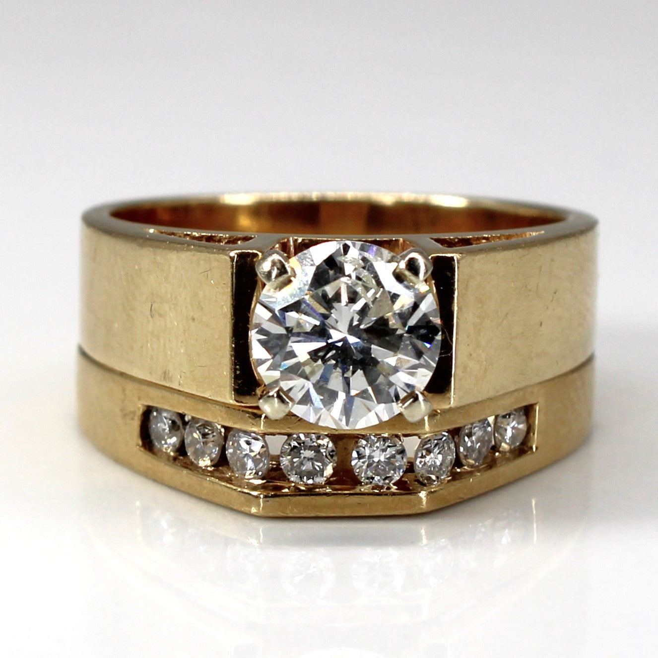 Bague de fiançailles solitaire avec alliance assortie | 1,25 ct SI2/I1 I/J | Taille 6,5 |