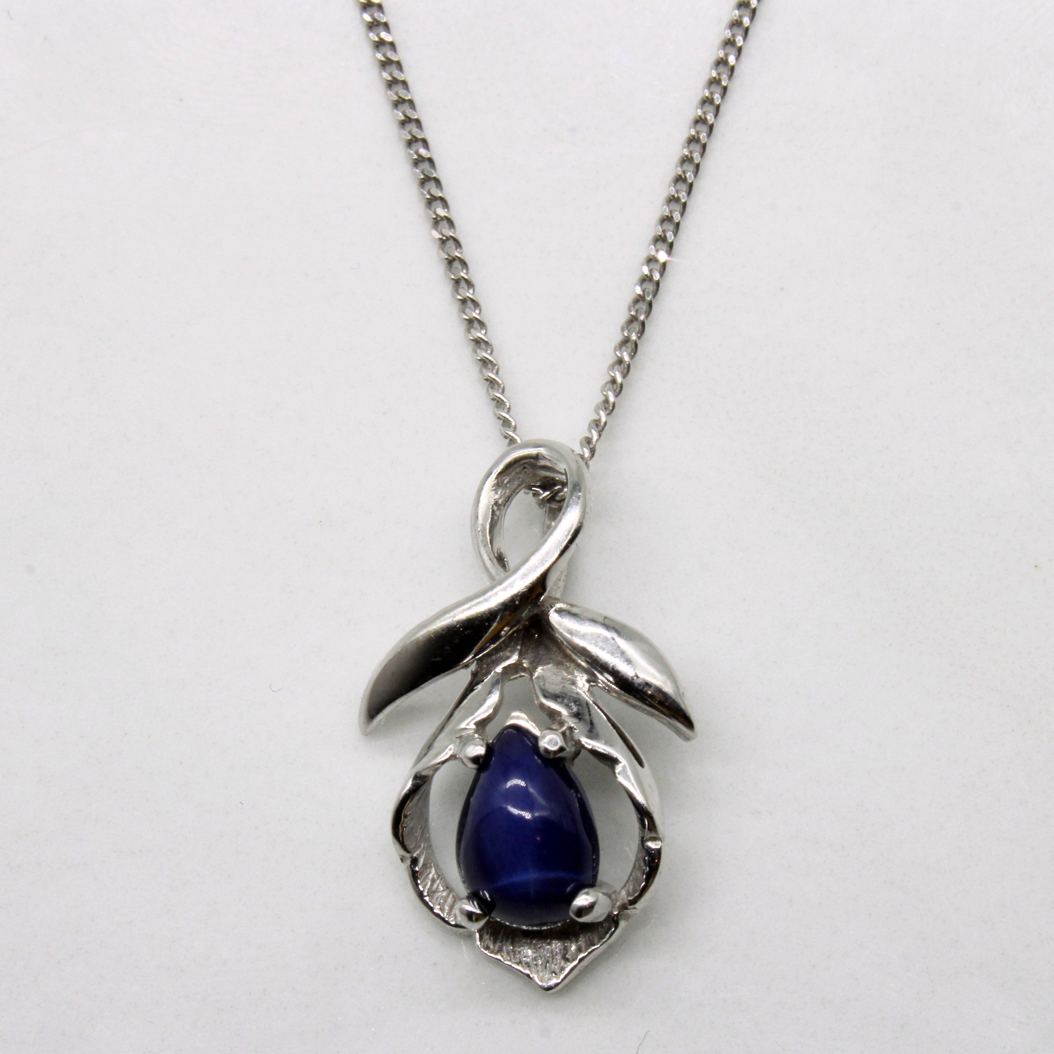 Synthetic Star Sapphire Pendant & Necklace | 1.35ct | 16" |