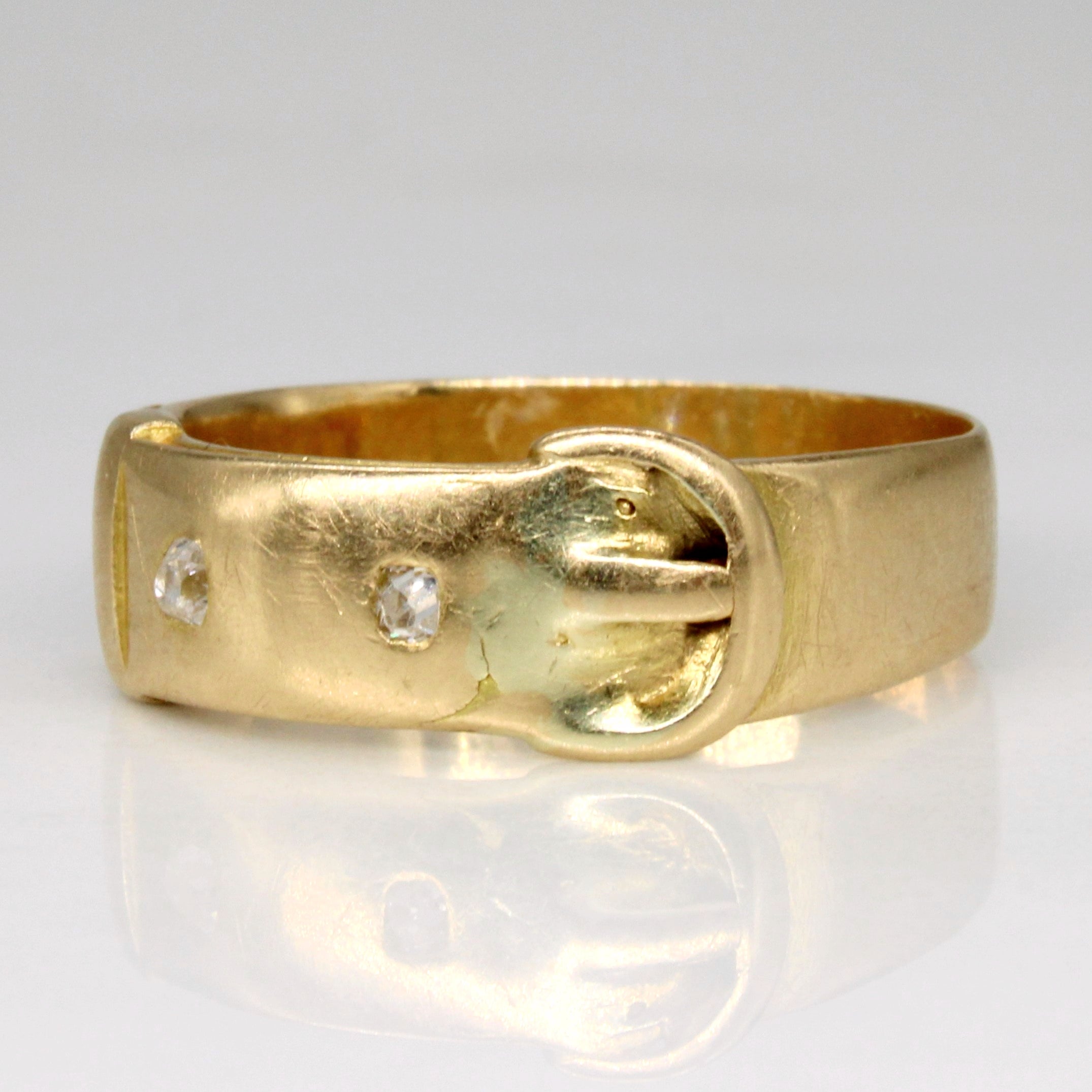 Diamond Belt 18k Ring | 0.07ctw | SZ 7.5 |