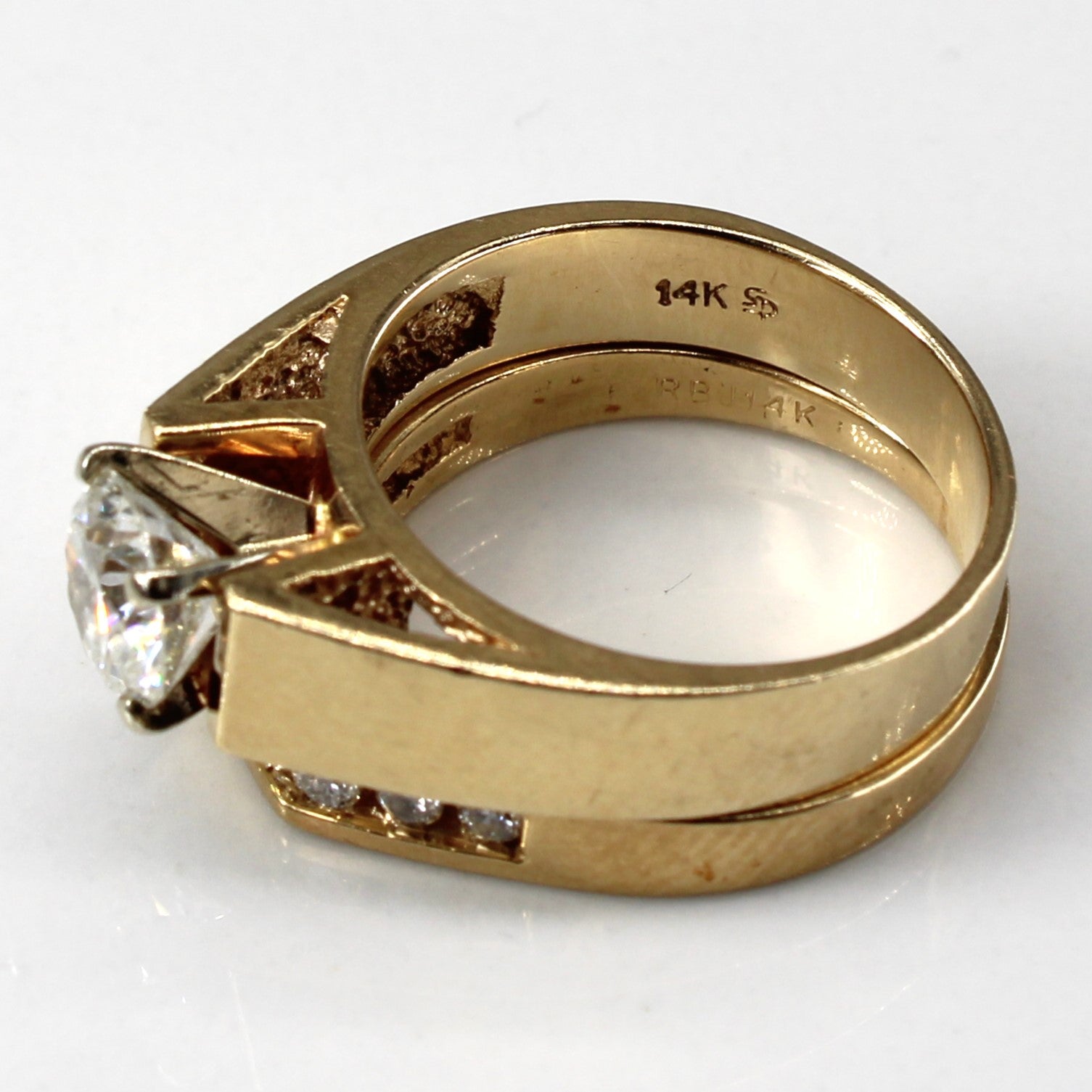 Bague de fiançailles solitaire avec alliance assortie | 1,25 ct SI2/I1 I/J | Taille 6,5 |
