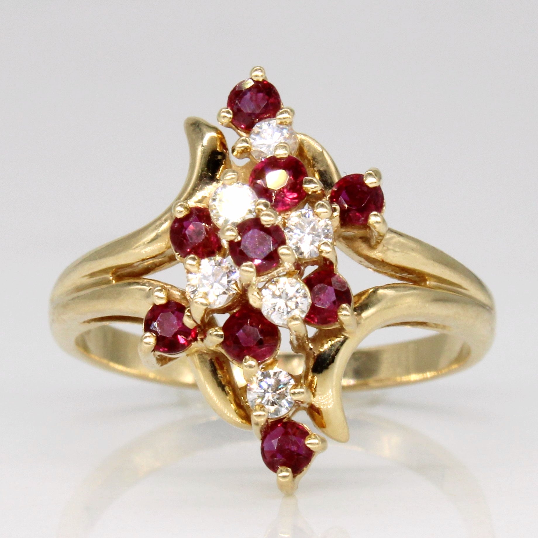 Ruby & Diamond Cocktail Ring | 0.36ctw, 0.15ctw | SZ 7.25 |