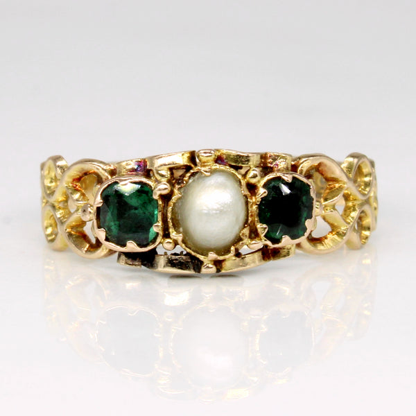 1860 Birmingham Pearl & Emerald Doublet Ring | 0.23ctw | SZ 6 |