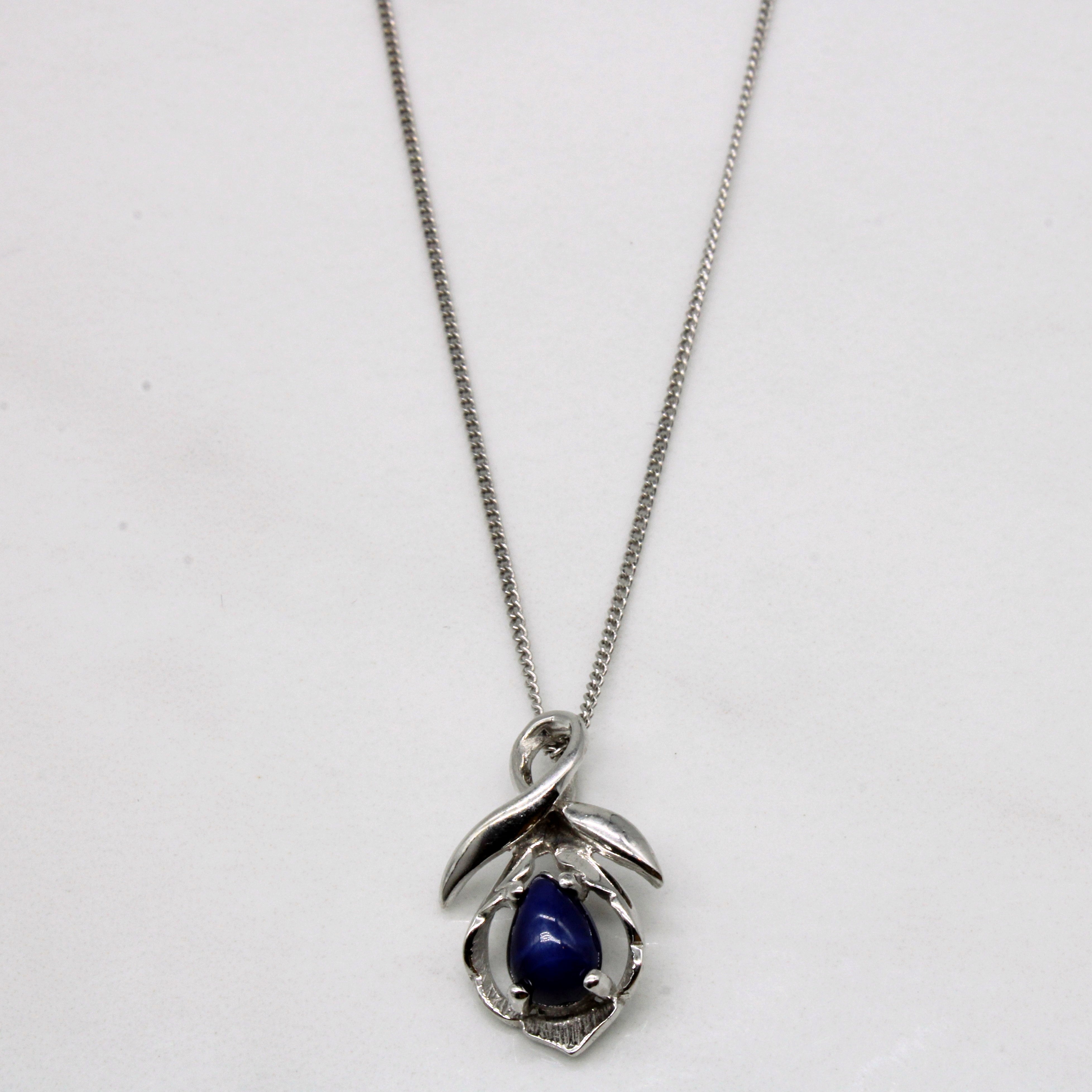 Synthetic Star Sapphire Pendant & Necklace | 1.35ct | 16" |