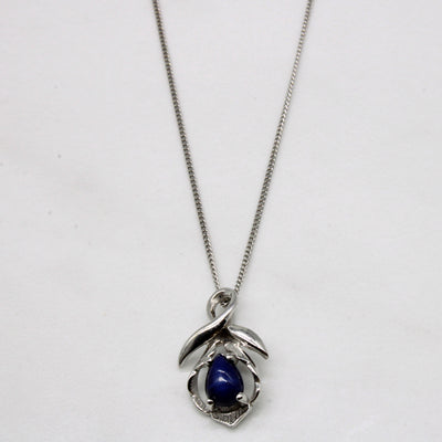 Synthetic Star Sapphire Pendant & Necklace | 1.35ct | 16