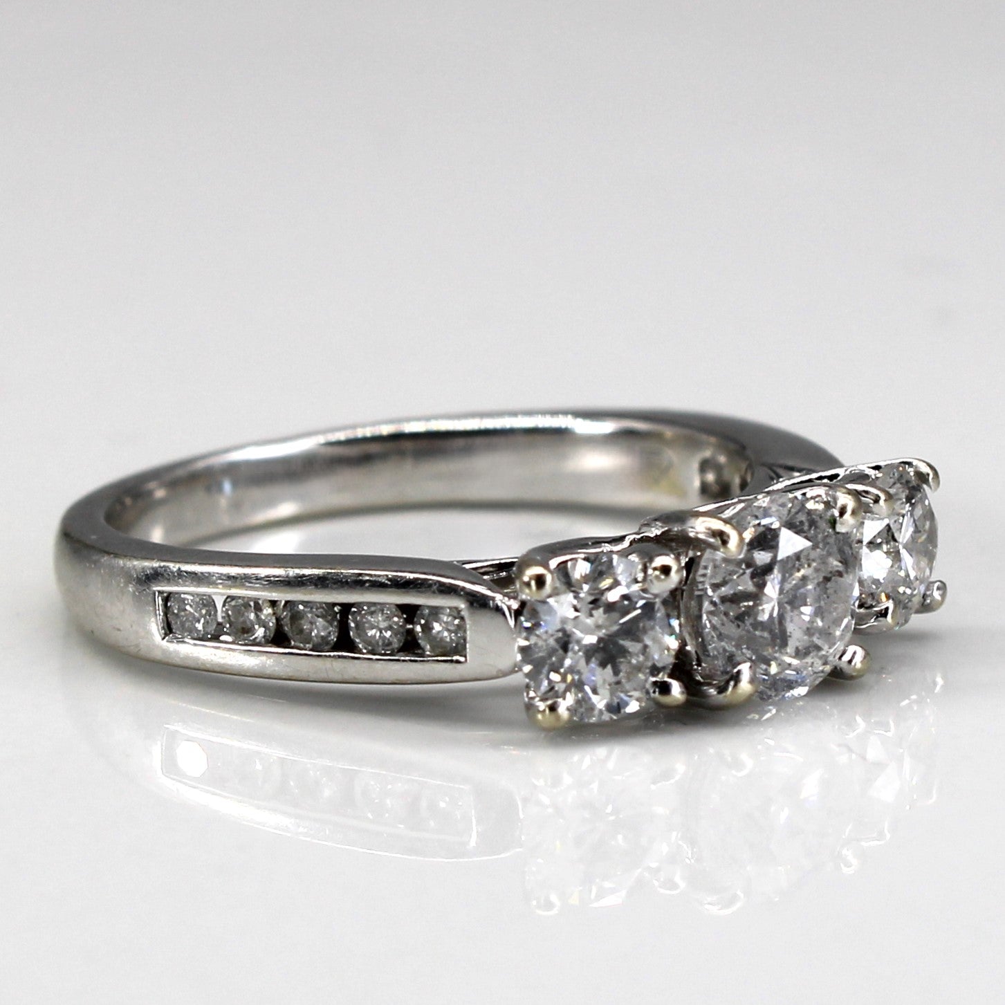 Bague de fiançailles trois diamants | 1,40 ct au total I2 I | Taille 6,5 |