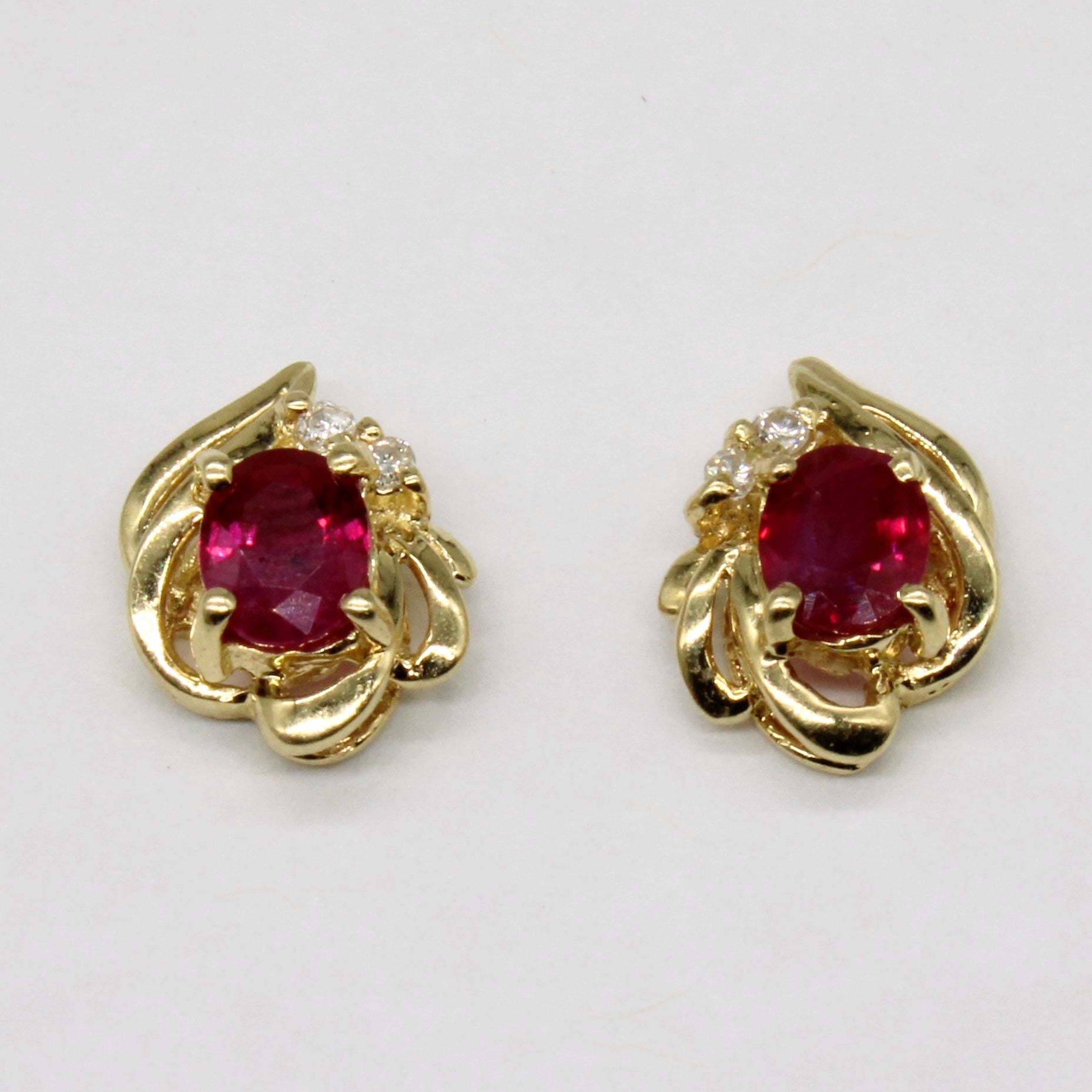 Ruby & Diamond Earrings | 0.56ctw, 0.04ctw |