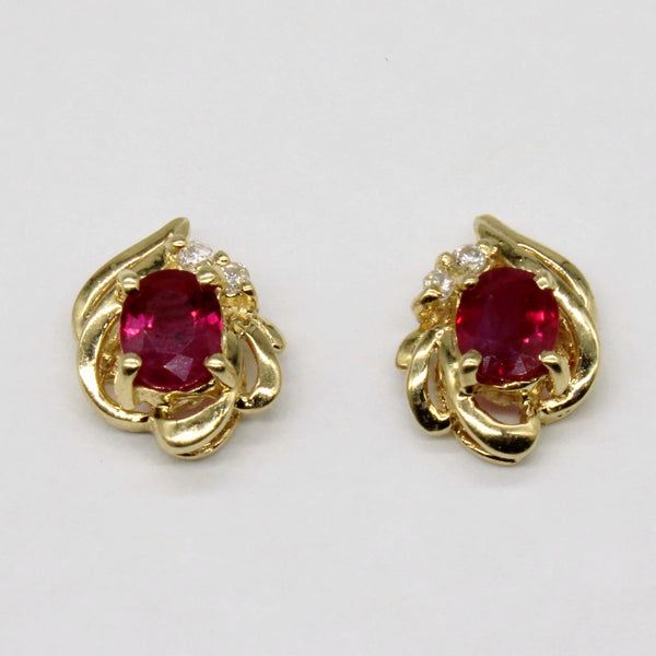 Ruby & Diamond Earrings | 0.56ctw, 0.04ctw |