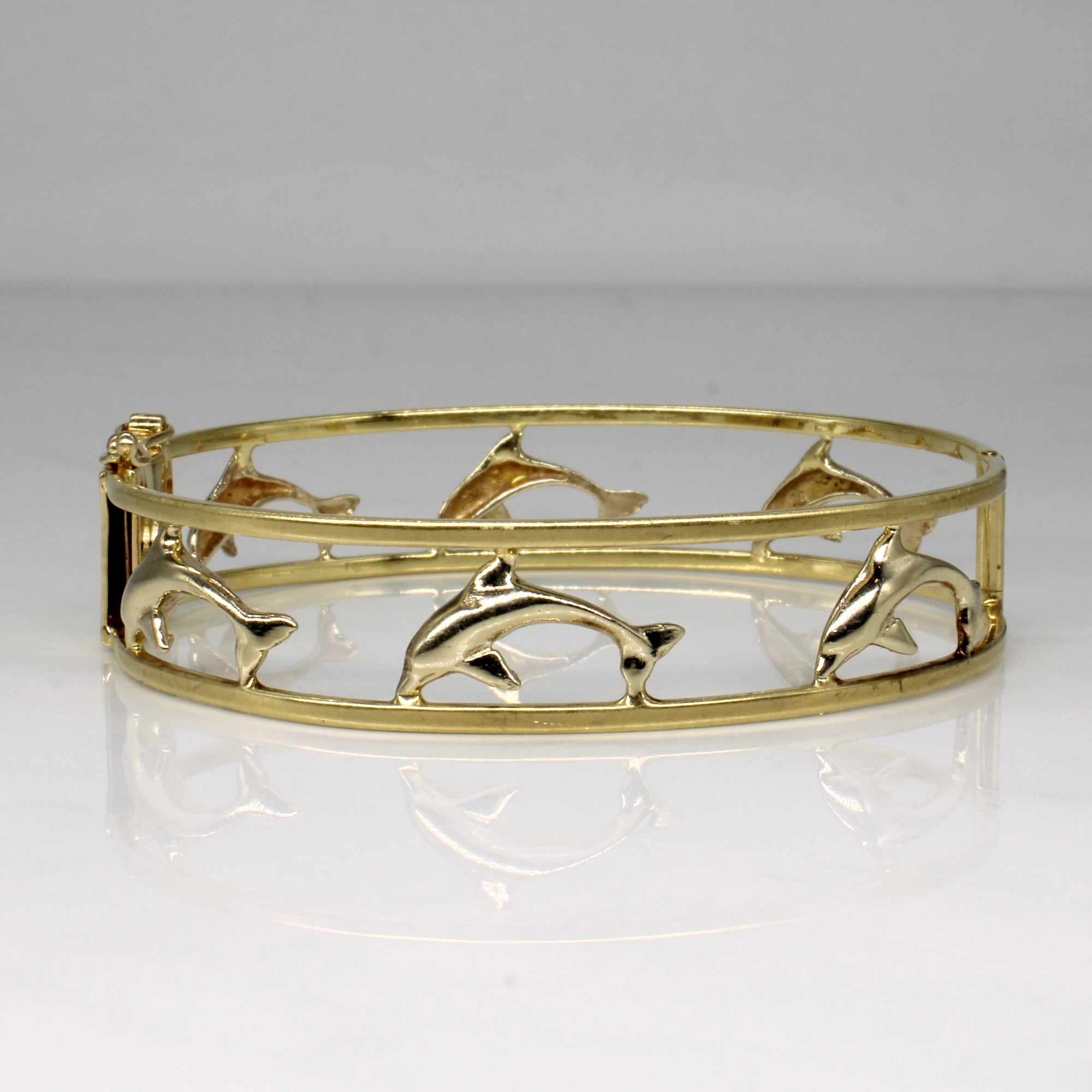 9k Yellow Gold Dolphin Bracelet | 7.5
