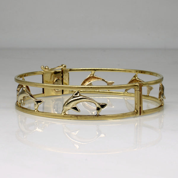 9k Yellow Gold Dolphin Bracelet | 7.5