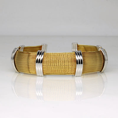 18k Two Tone Gold Bangle | 6.5