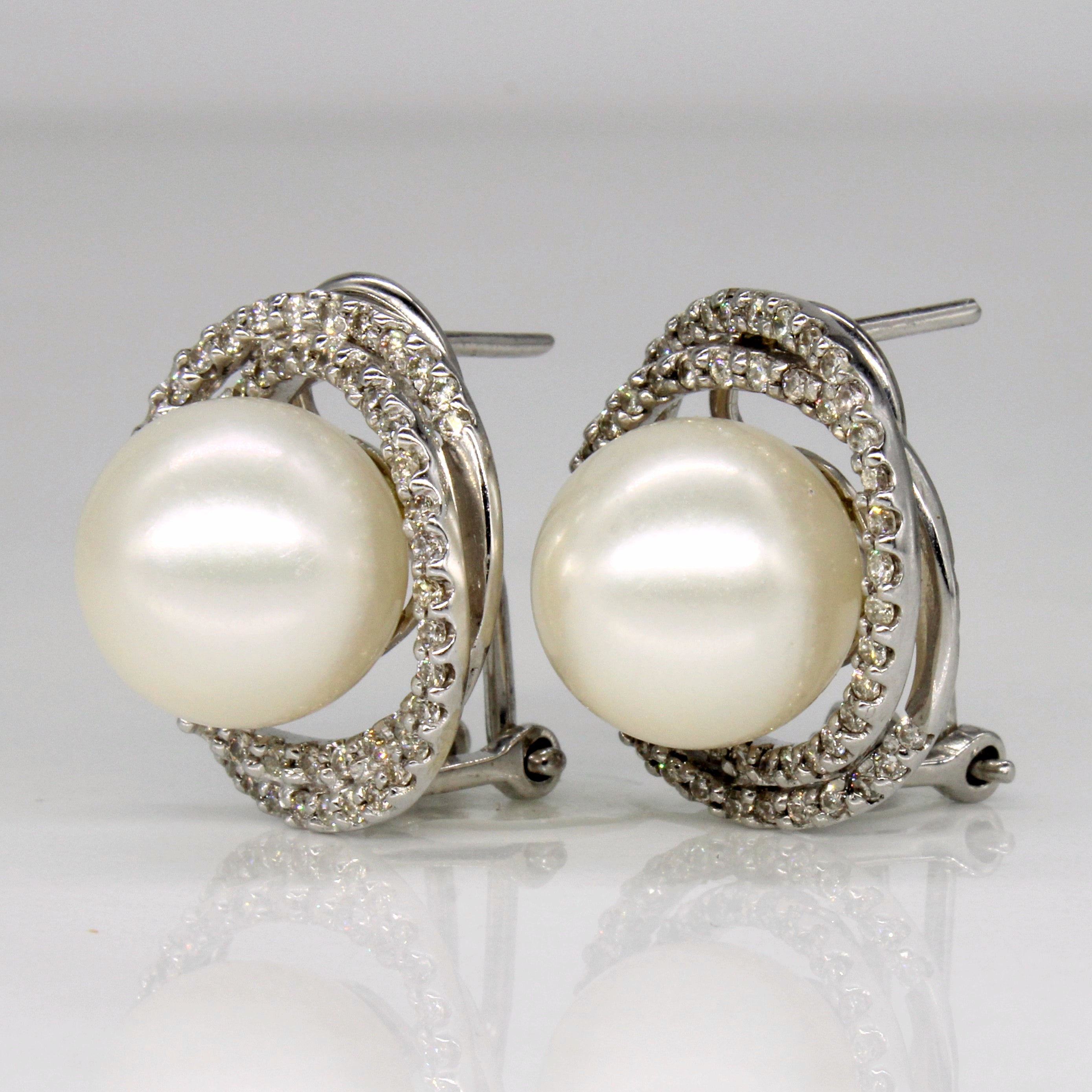 Pearl & Diamond Earrings | 0.55ctw |