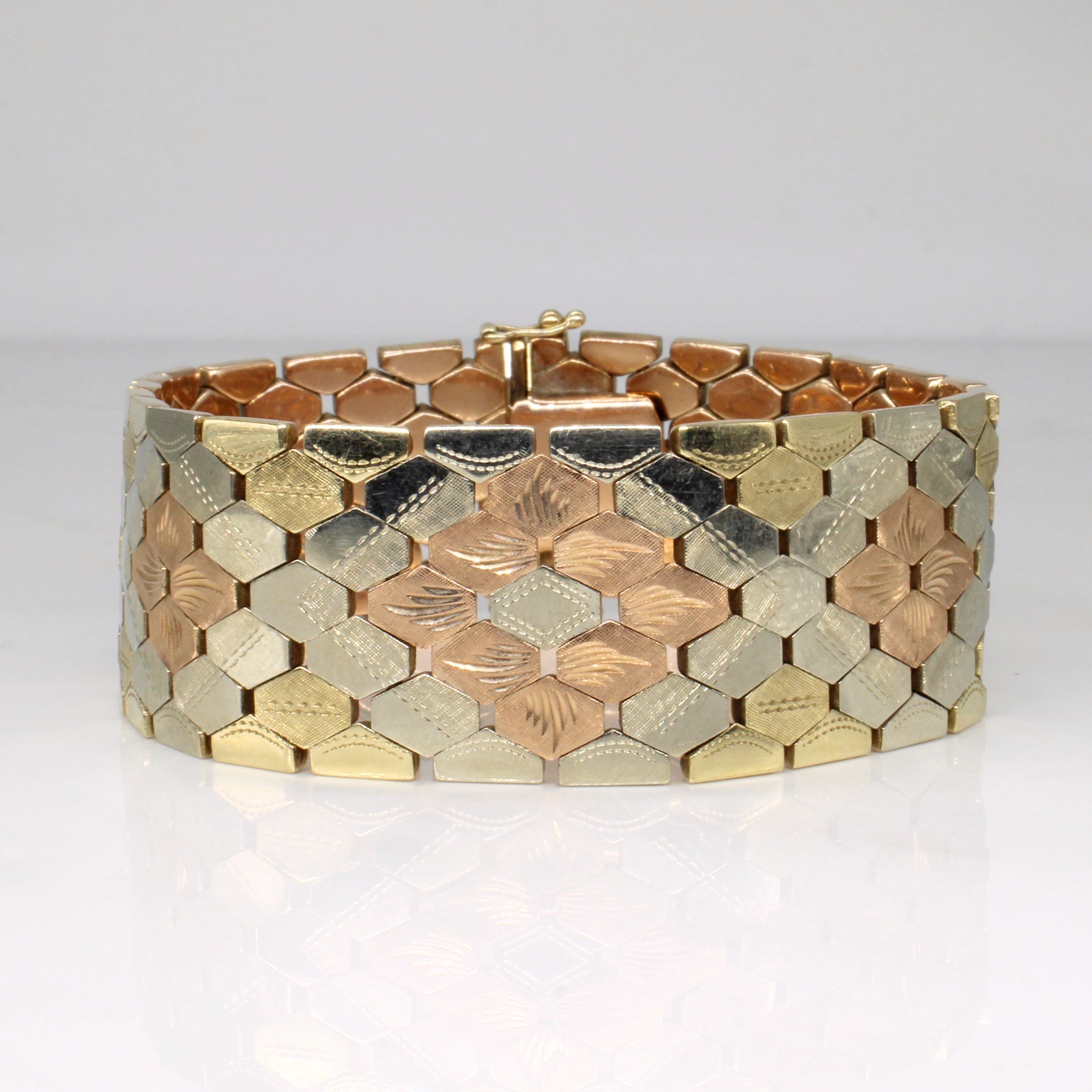 9k Tri Tone Gold Bracelet | 7.5" |
