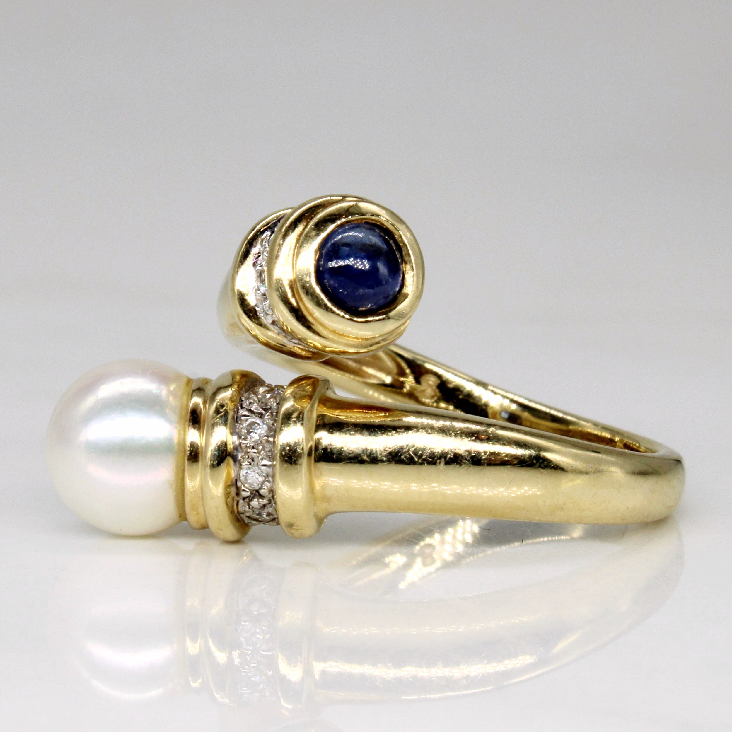 Bague cocktail sertie de plusieurs pierres précieuses | 0,232 ct | Taille 6,75 | 