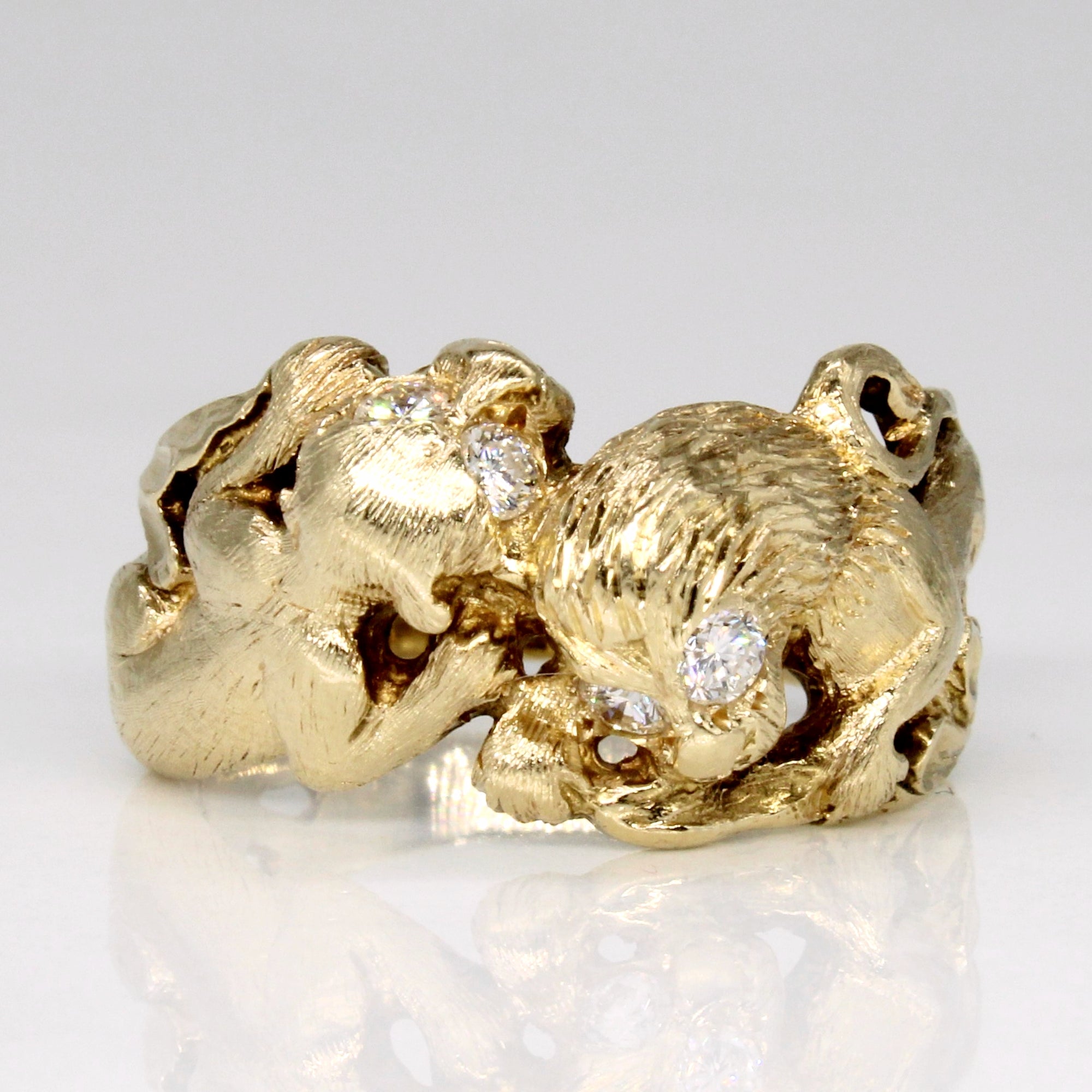 Diamond Twin Lion Ring | 0.20ctw | SZ 7.75 |