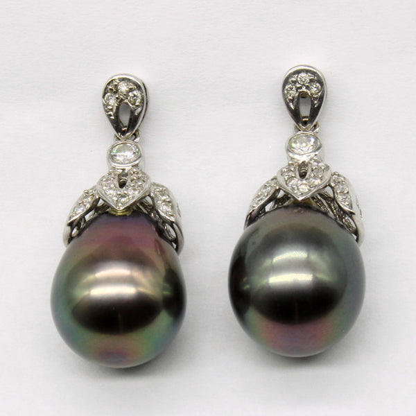 Pearl & Diamond Drop Earrings | 0.20ctw |