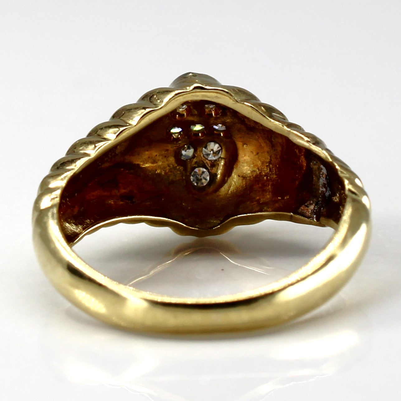 Cluster Diamond Textured Gold Ring | 0.11ctw | SZ 4.25 |