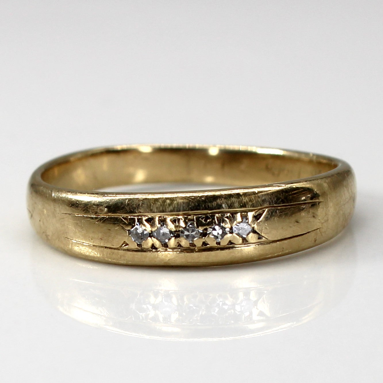 Diamond Yellow Gold Band | 0.05ctw | SZ 8.75 |