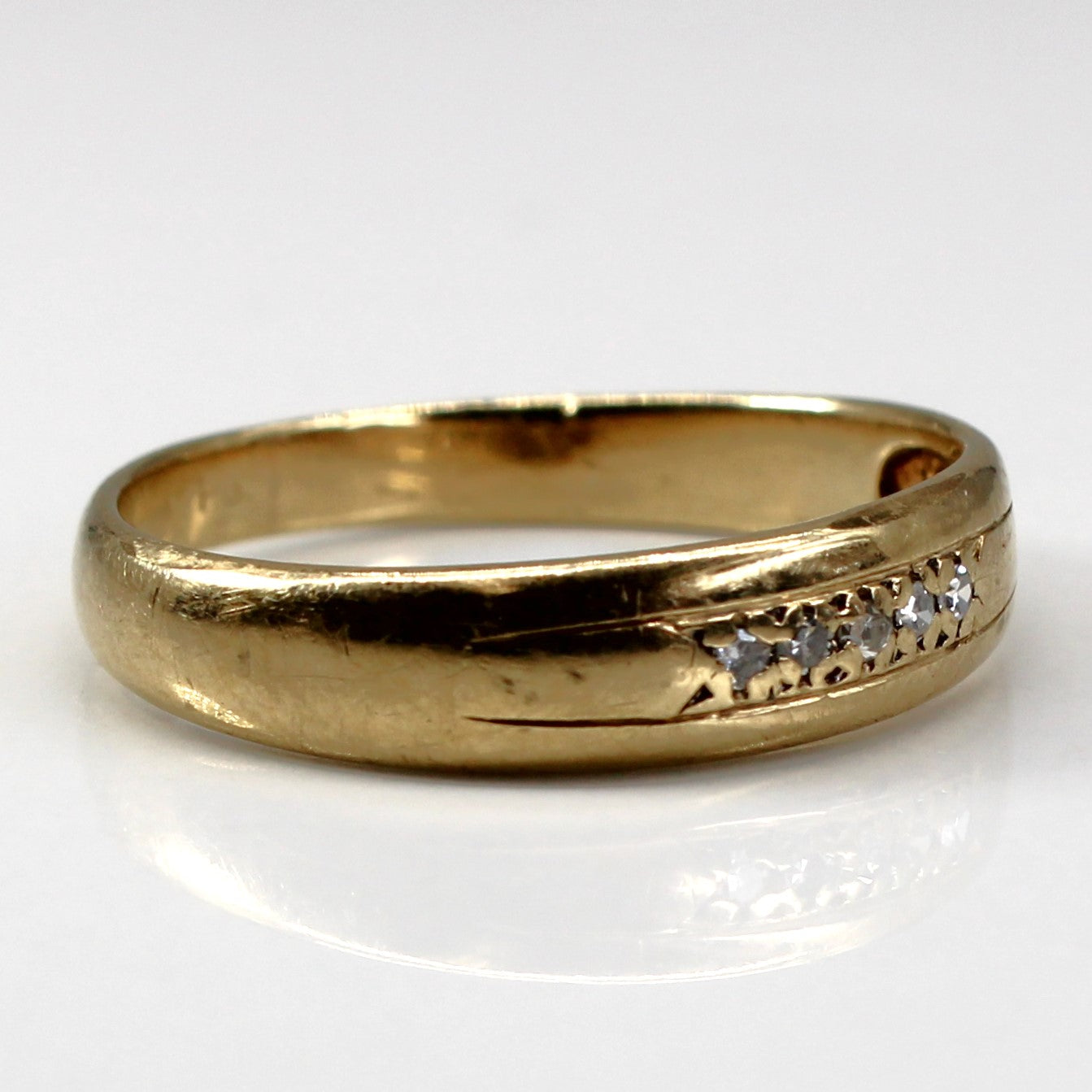 Diamond Yellow Gold Band | 0.05ctw | SZ 8.75 |