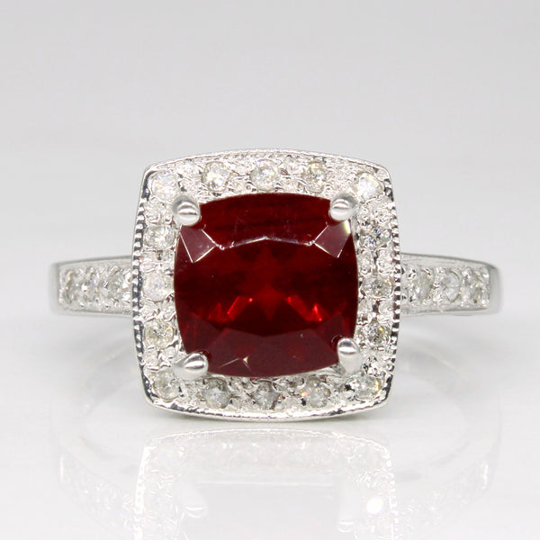 Synthetic Quartz & Natural Diamond Cocktail Ring | 1.75ct, 0.33ctw | SZ 9.25 |