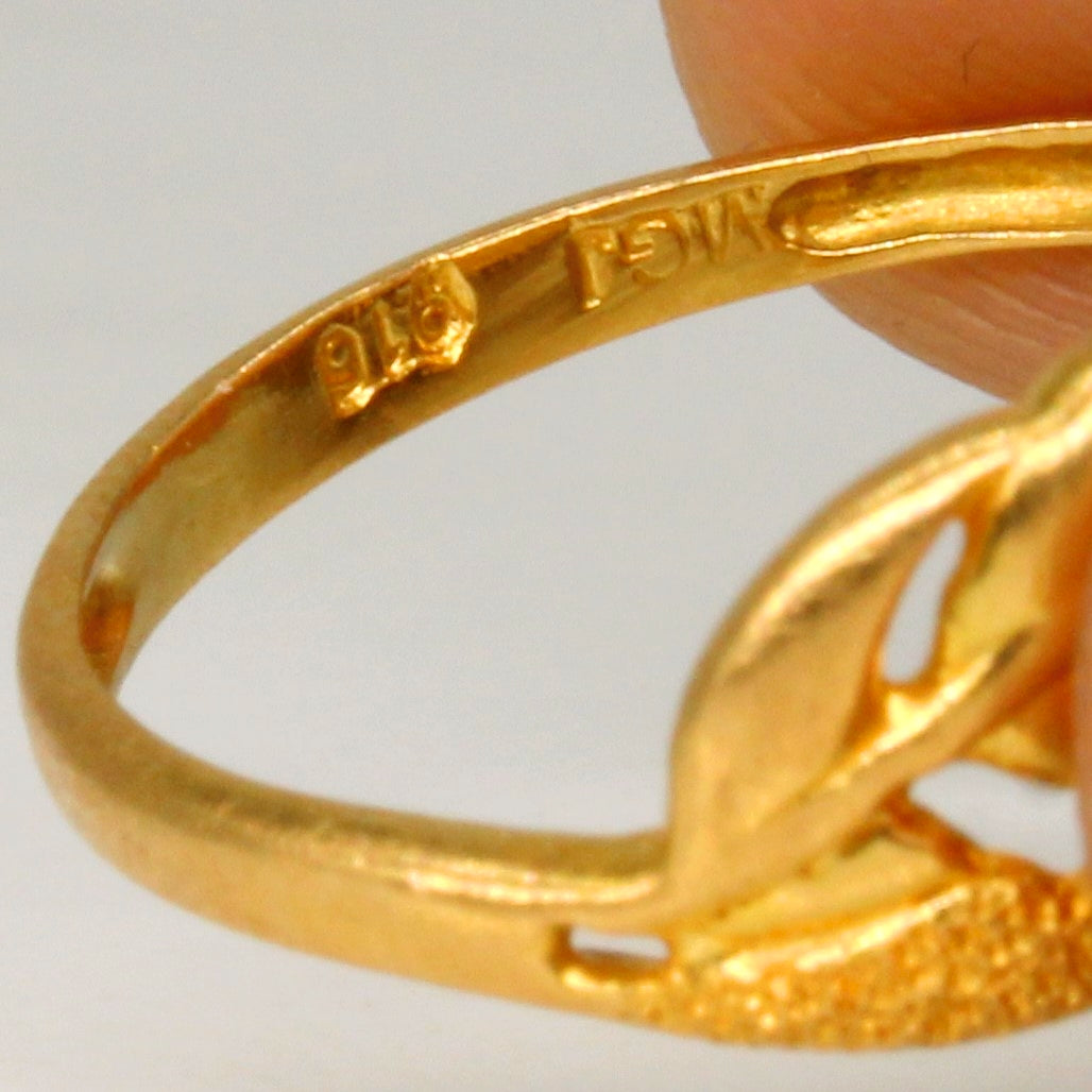 22k Yellow Gold Leaf Ring | SZ 6.25 |