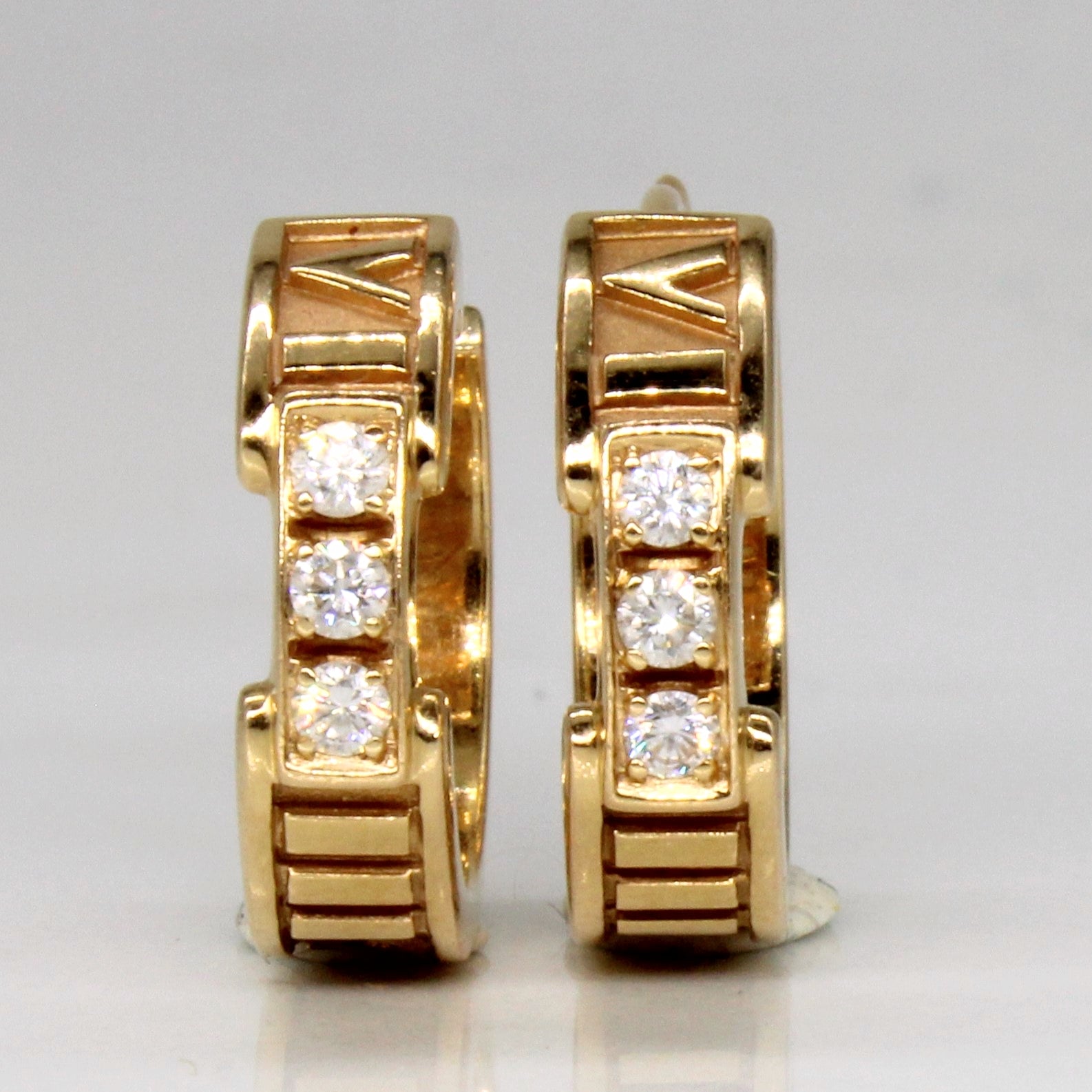 Tiffany & Co' Atlas Collection Diamond Earrings | 0.18ctw |