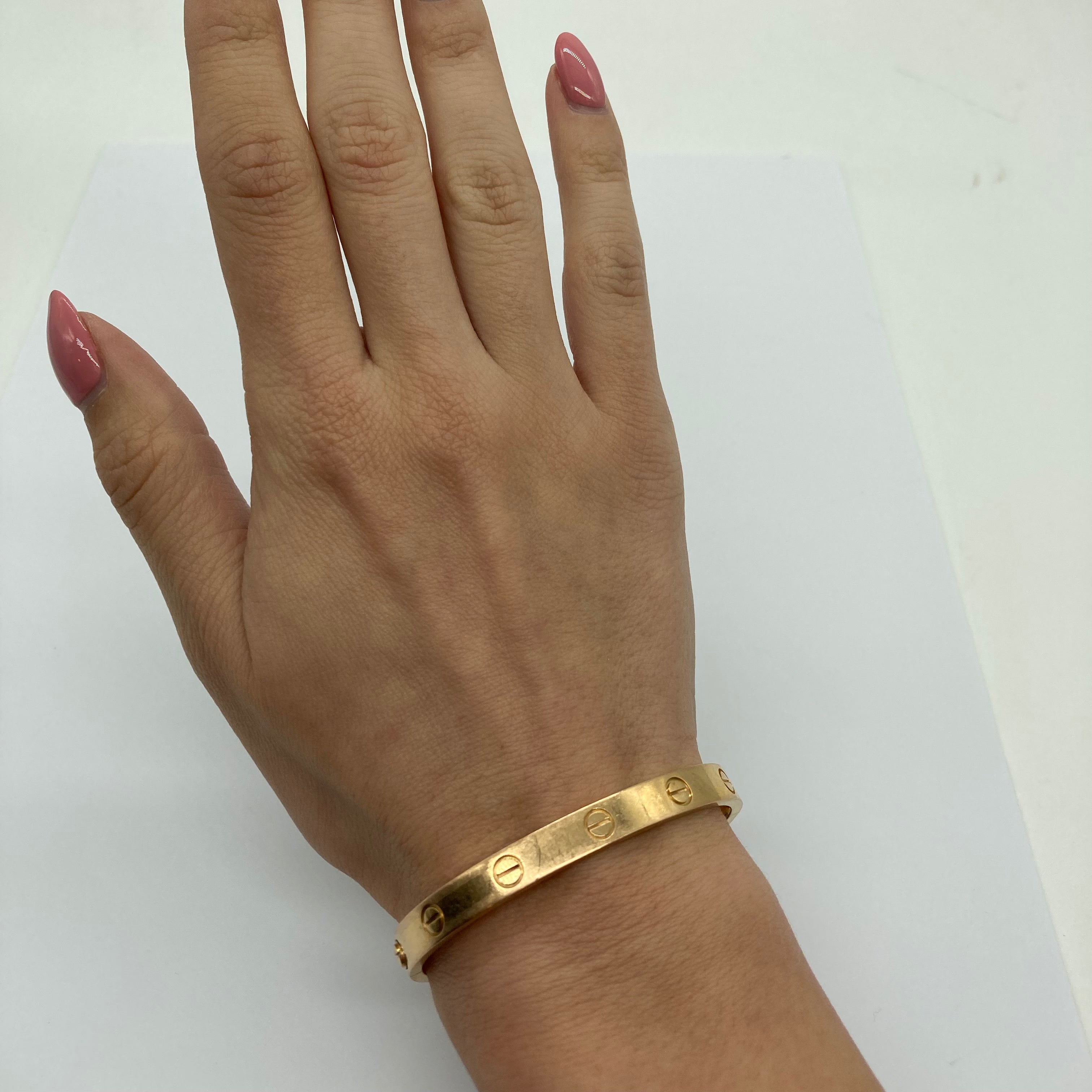 'Cartier' Love Bracelet 18K Rose Gold| Cartier Sz 16