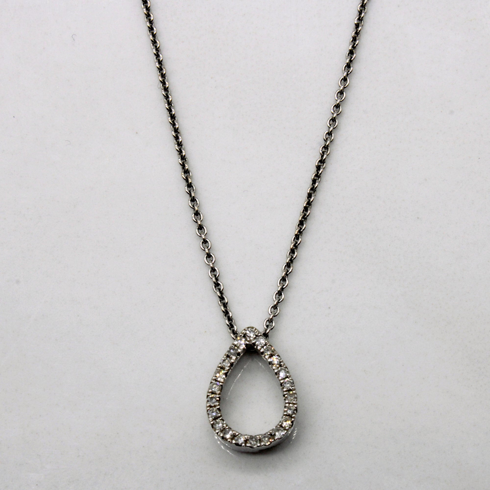 Diamond Tear Drop Necklace | 0.05ctw | 16