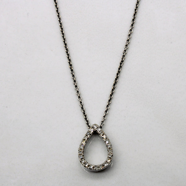 Diamond Tear Drop Necklace | 0.05ctw | 16