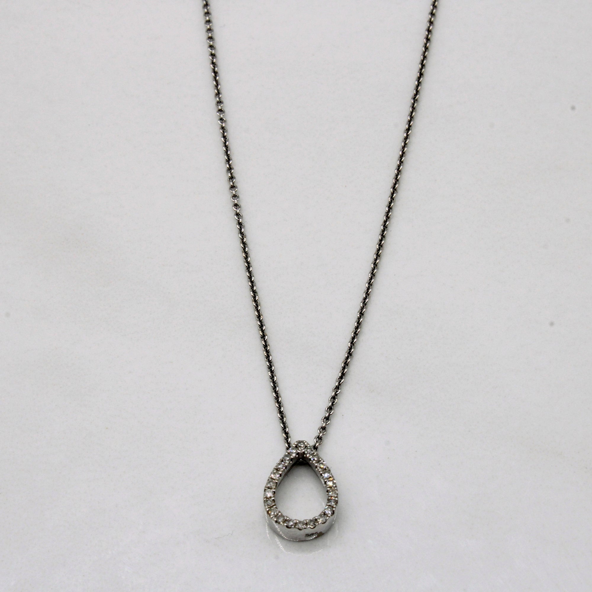 Diamond Tear Drop Necklace | 0.05ctw | 16