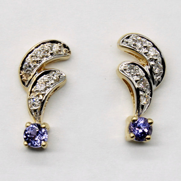 Tanzanite & Diamond Earrings | 0.40ctw, 0.09ctw |