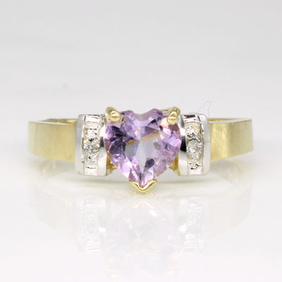 Amethyst Heart & Diamond Cocktail Ring | 0.79ct, 0.02ctw | SZ 7 |