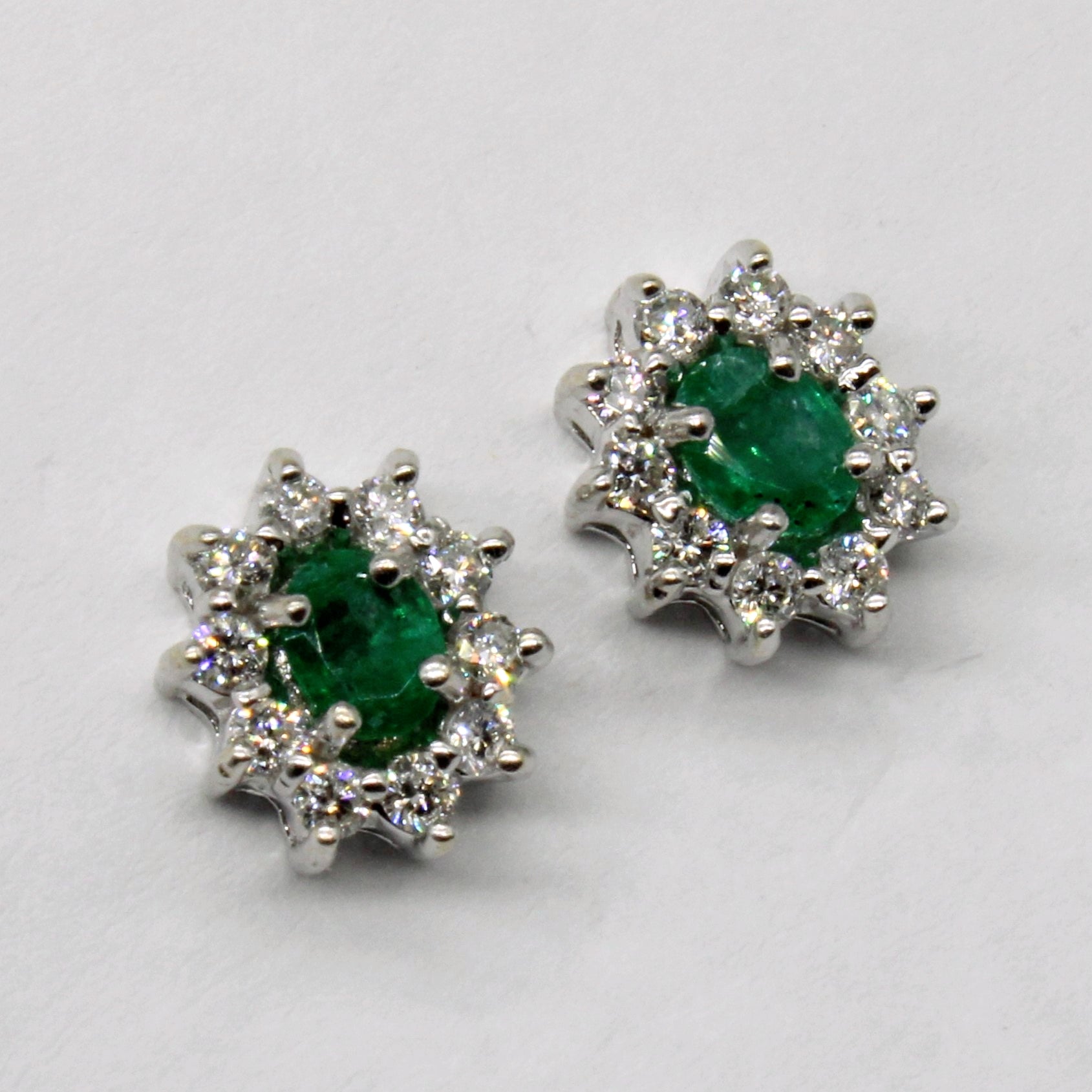 Diamond & Emerald Earrings | 0.24ctw, 0.20ctw |