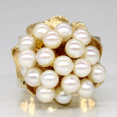 Cultured Pearl Cocktail Ring | SZ 6 |