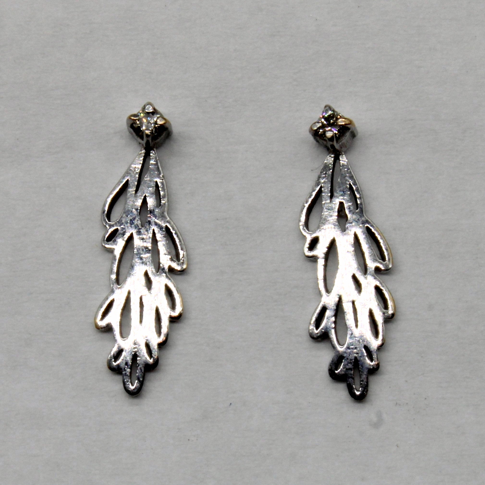 Diamond Drop Stud Earrings | 0.02ctw |