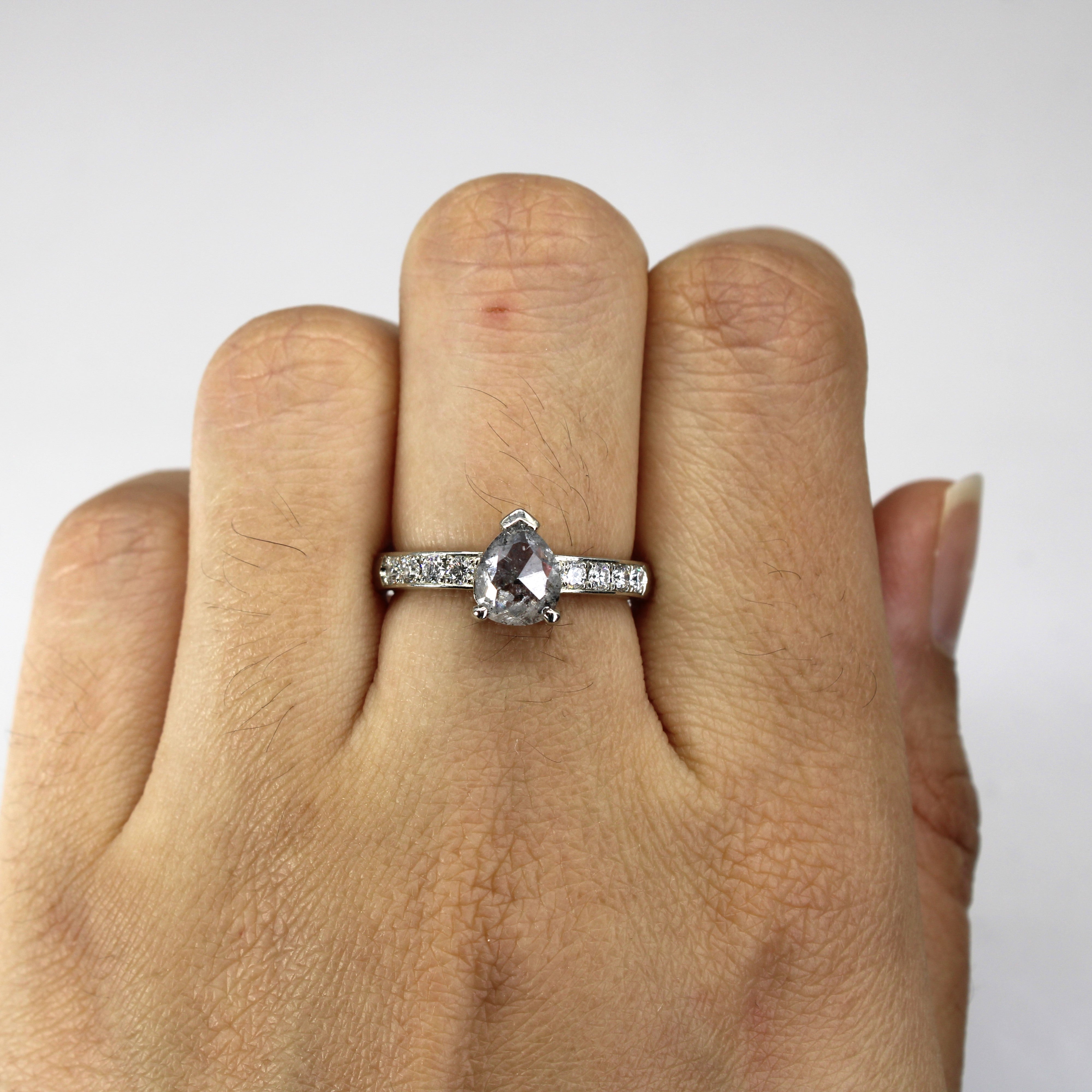 Pear Rose Cut Diamond Engagement Ring | 1.33ctw I3 I/J | SZ 6.5 |