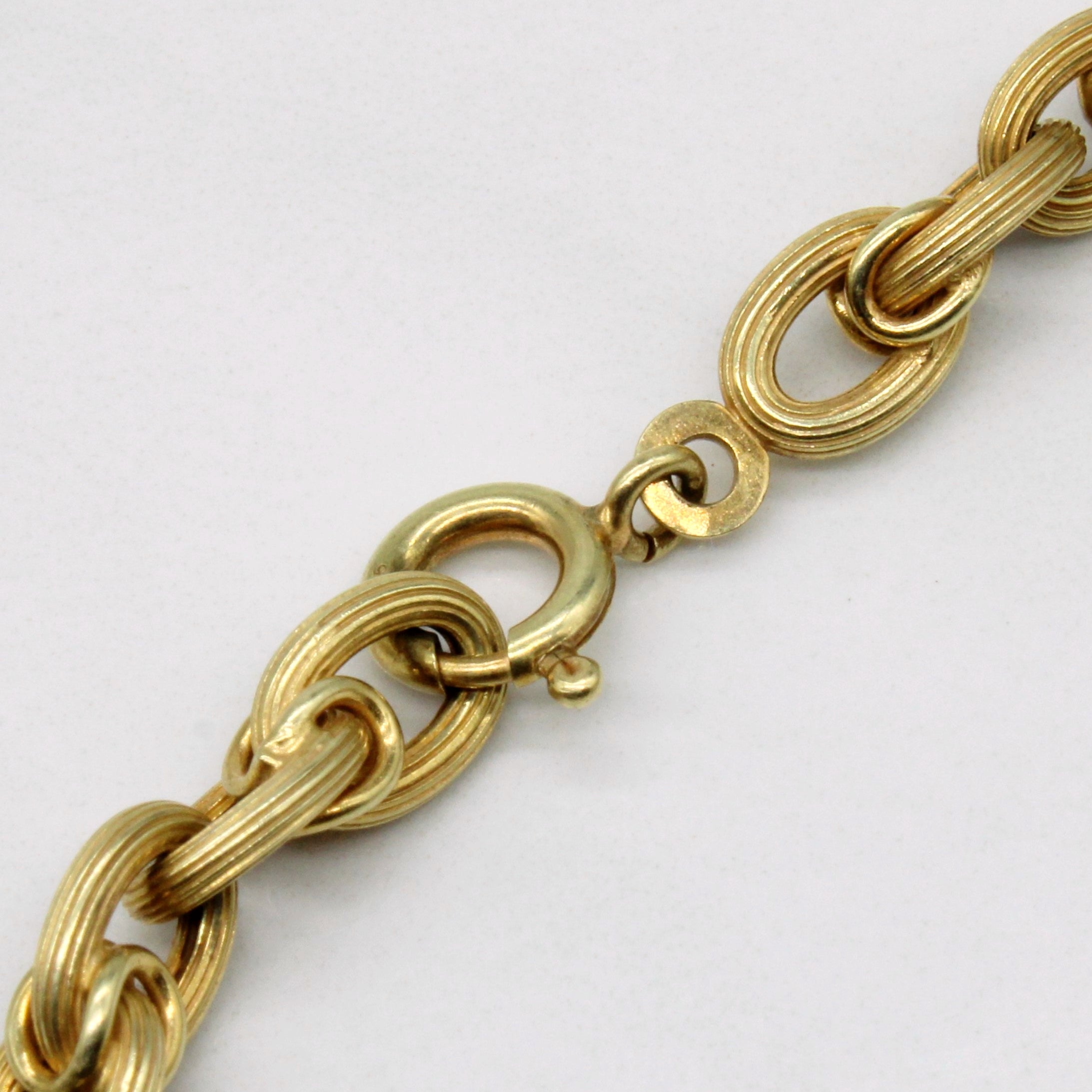 Bracelet à maillons uniques en or jaune 14 carats | 8 pouces | 