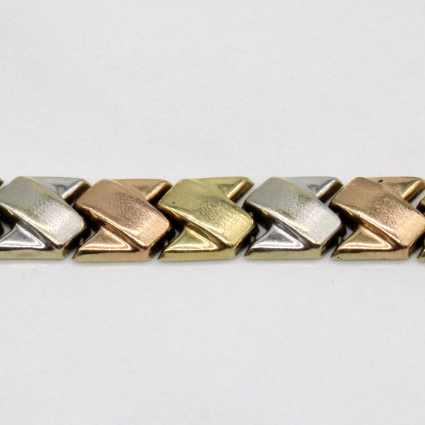 10k Tri Tone Gold Bracelet | 7.5