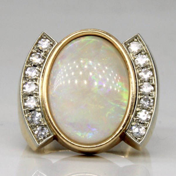 Opal & Diamond Cocktail Ring | 4.00ct, 0.42ctw | SZ 7.25 |