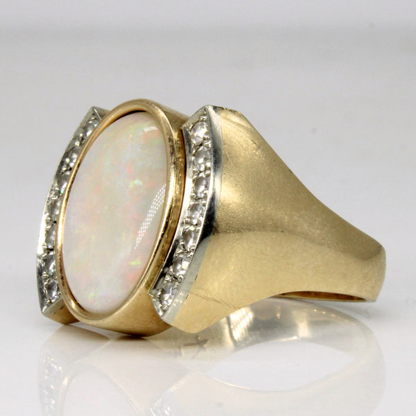 Opal & Diamond Cocktail Ring | 4.00ct, 0.42ctw | SZ 7.25 |
