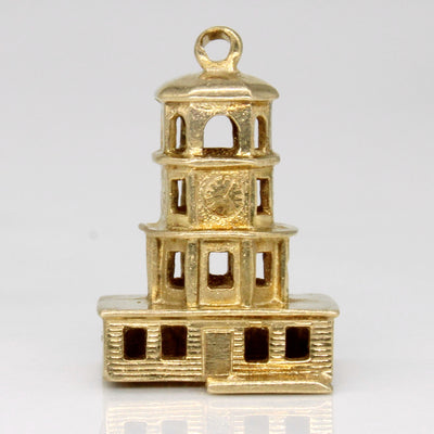 10k Yellow Gold Clock Tower Charm