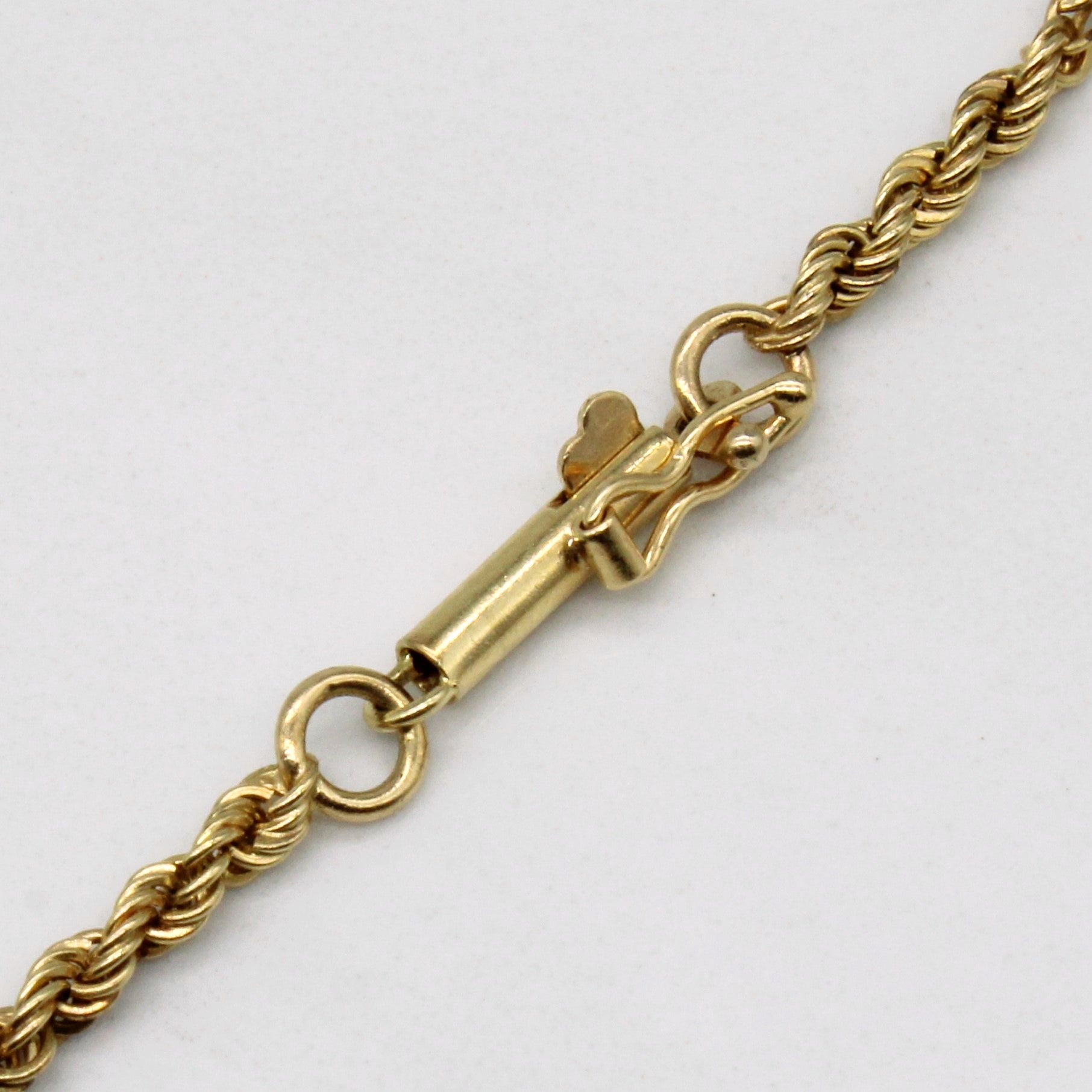 14k Yellow Gold Rope Chain Bracelet | 7