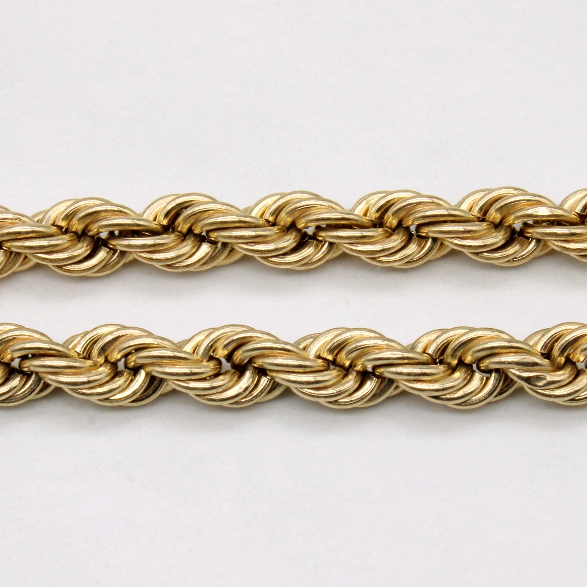 10k Yellow Gold Rope Chain Bracelet | 7.5