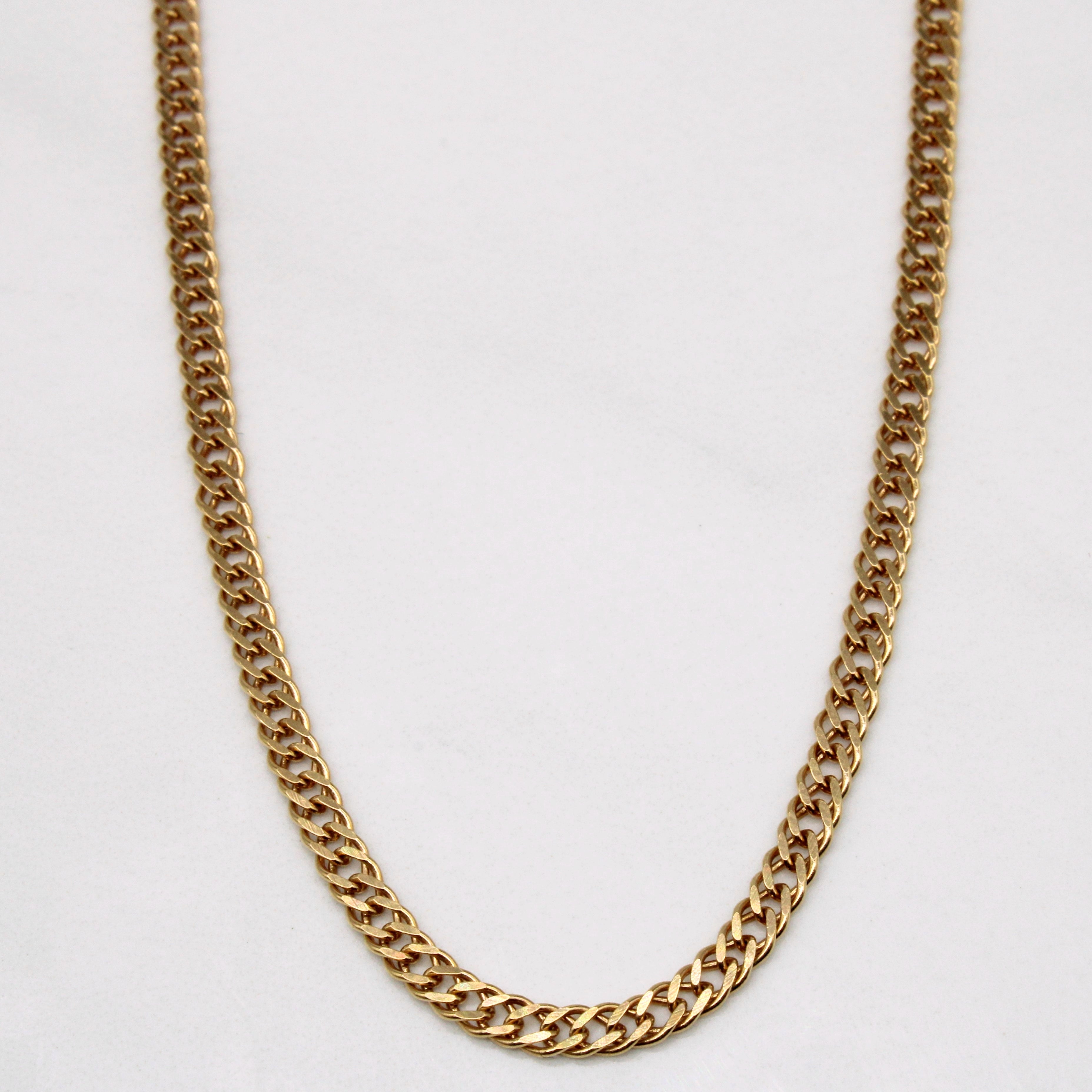 14k Yellow Gold Double Curb Link Chain | 18